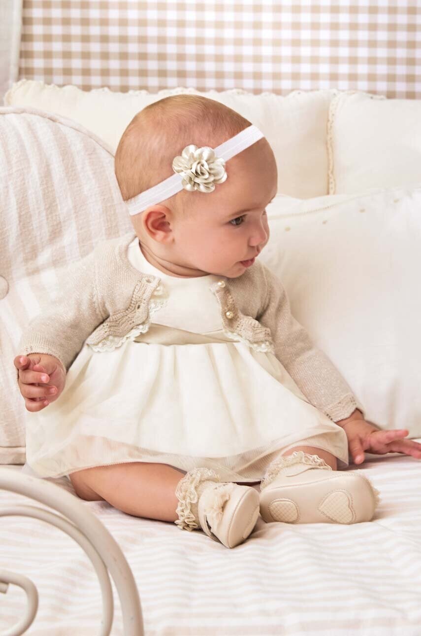 

Детское платье Mayoral Newborn цвет бежевый mini расклешённое