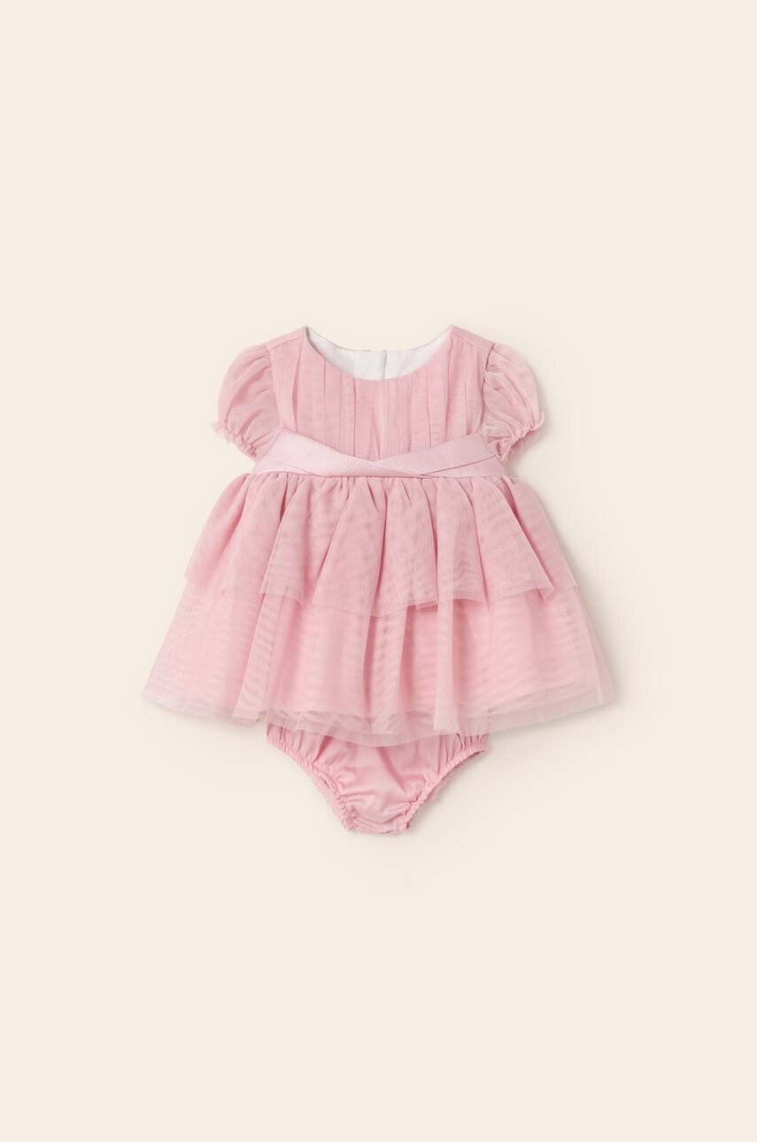 Mayoral Newborn rochie fete culoarea roz, mini, evazati