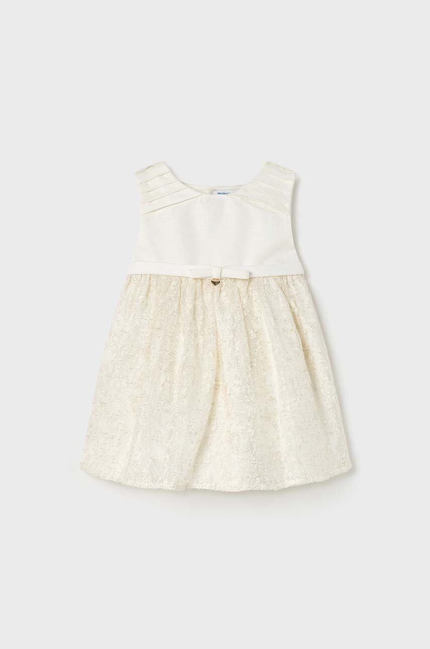Levně Dívčí šaty Mayoral bílá barva, mini