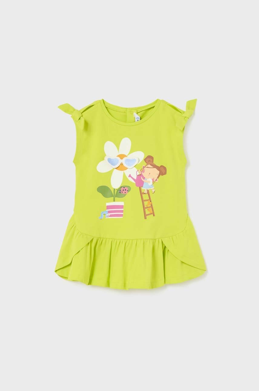 Mayoral rochie bebe culoarea verde, mini, drept