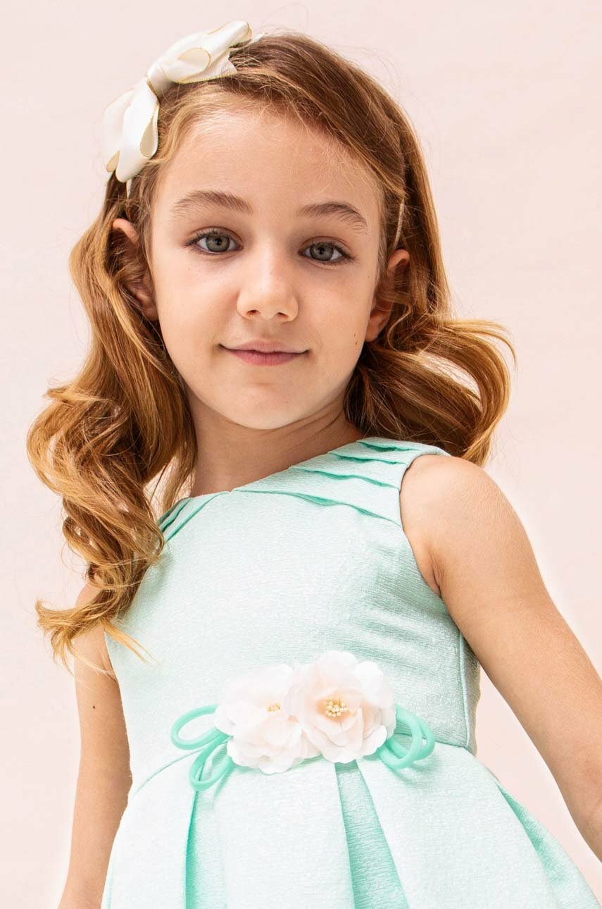 Дитяча сукня Mayoral колір бірюзовий mini розкльошена