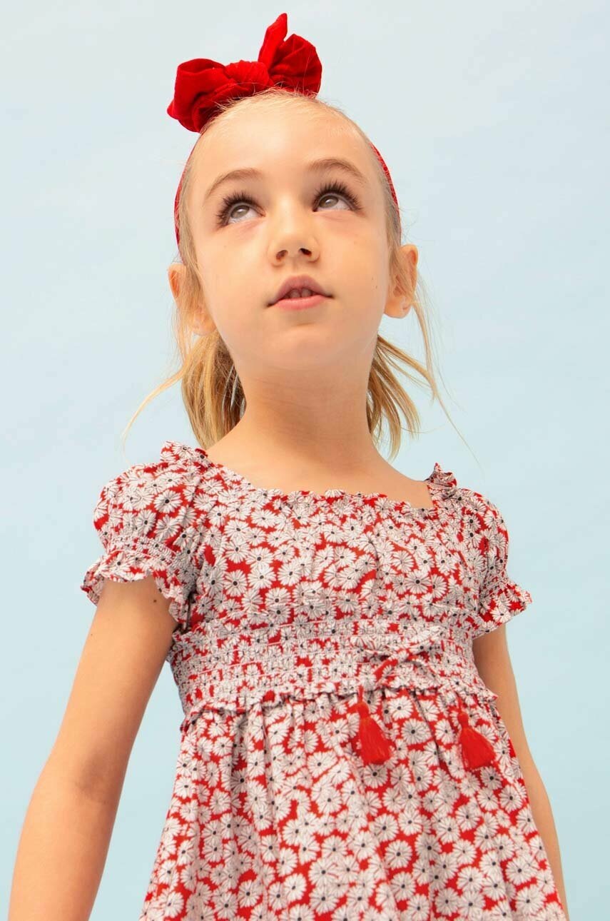 Дитяча бавовняна сукня Mayoral колір червоний mini розкльошена