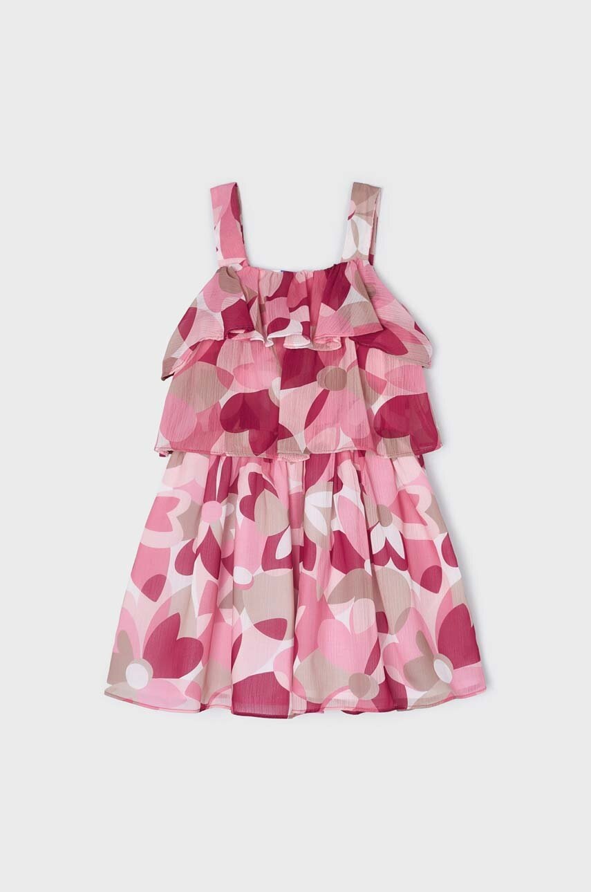 Детское платье Mayoral цвет розовый mini прямое