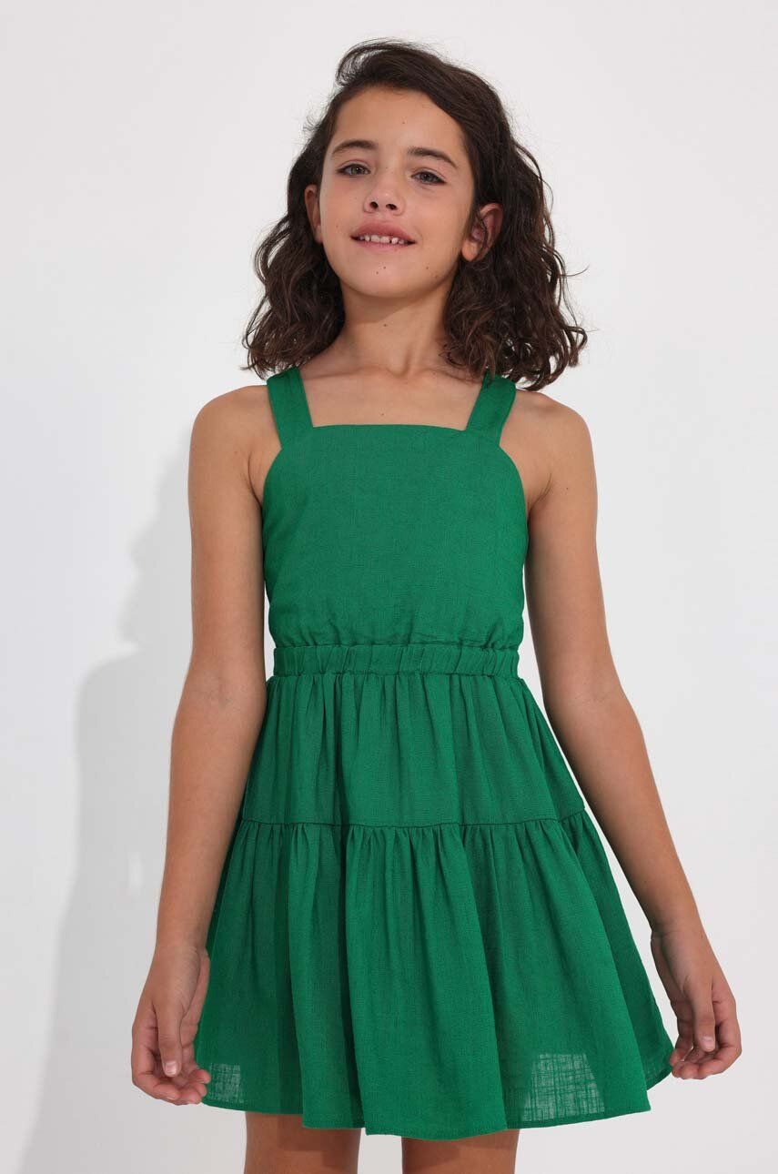 Детское платье Mayoral цвет зелёный mini прямое