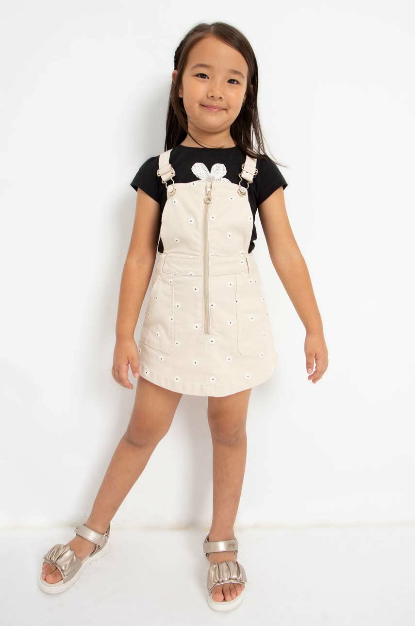Mayoral rochie din denim pentru copii culoarea bej, mini, drept