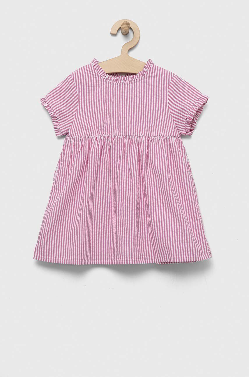 E-shop Dětské bavlněné šaty United Colors of Benetton fialová barva, mini