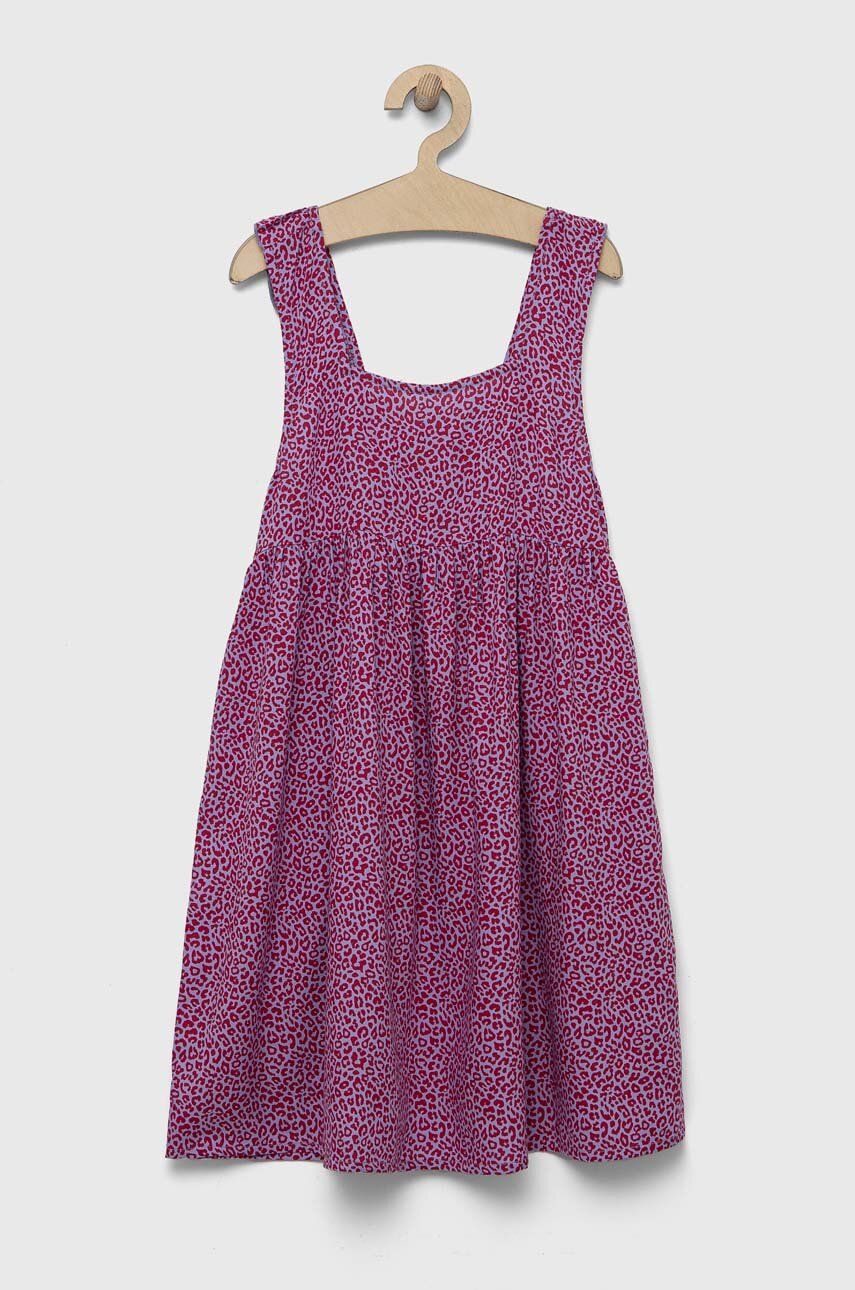 E-shop Dívčí šaty United Colors of Benetton fialová barva, midi