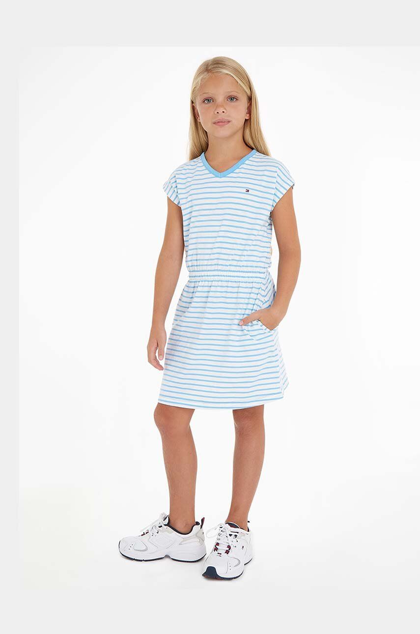 Levně Dětské bavlněné šaty Tommy Hilfiger mini