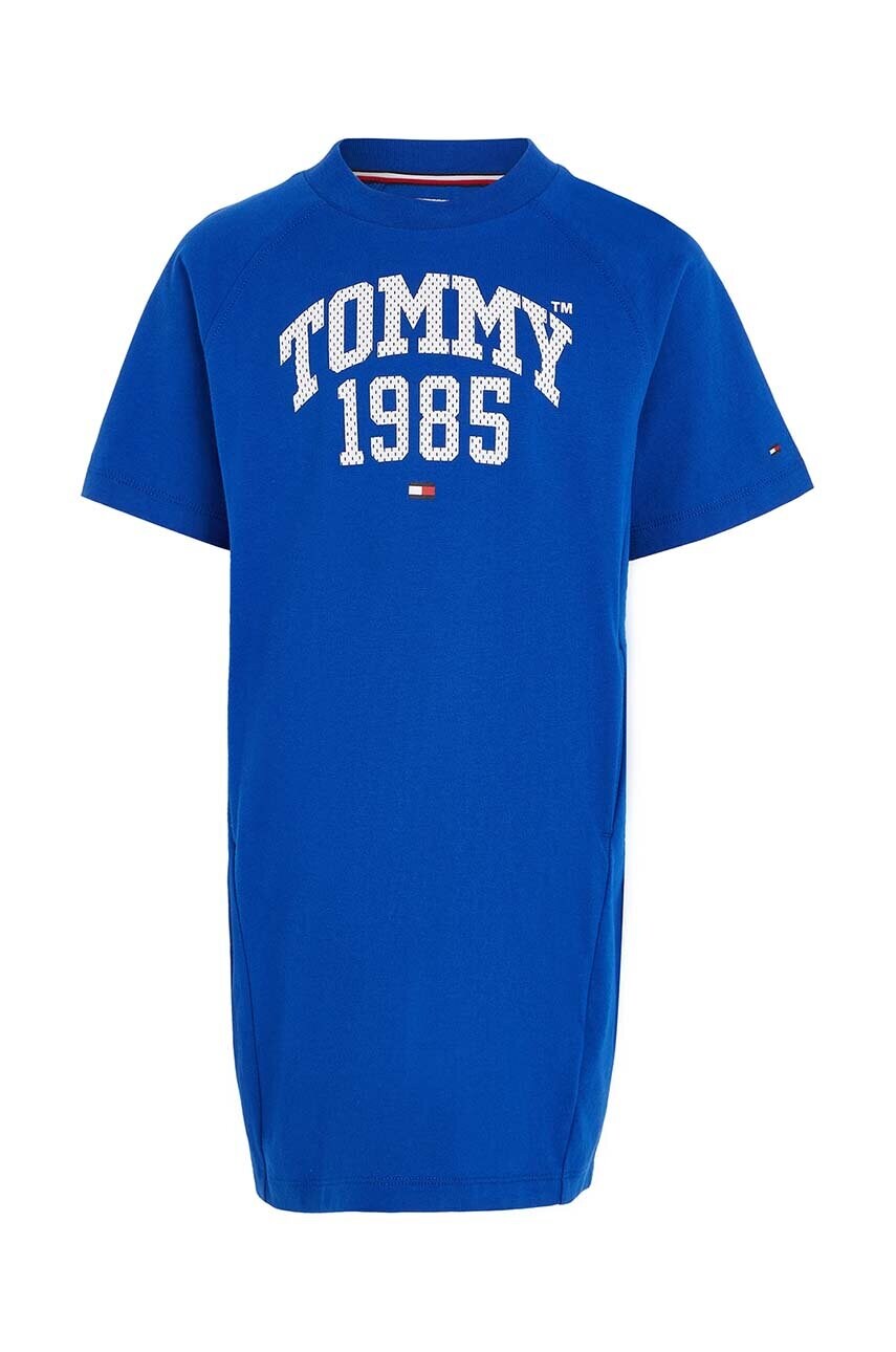 

Хлопковое детское платье Tommy Hilfiger Цвет синий mini прямое