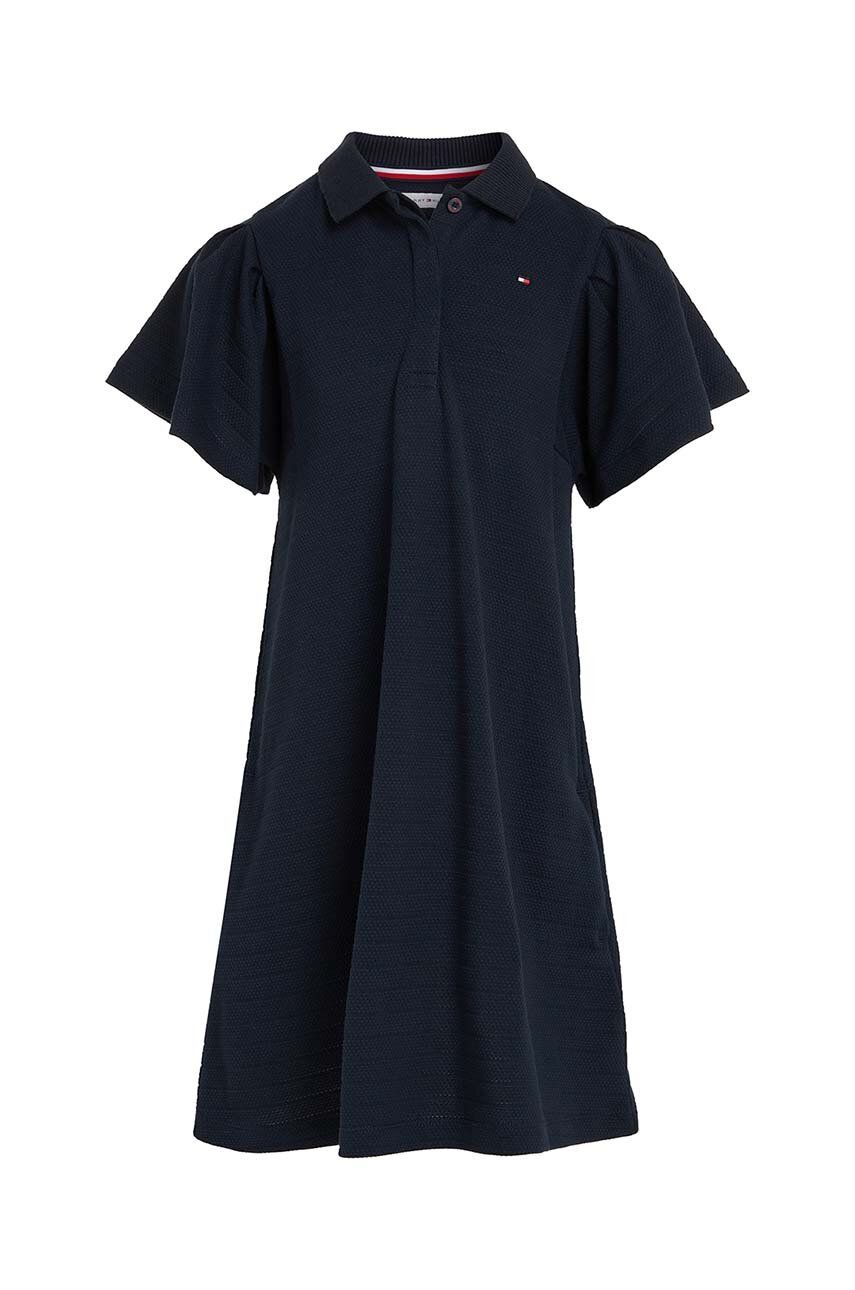 Dívčí šaty Tommy Hilfiger černá barva, mini - námořnická modř -  95 % Bavlna