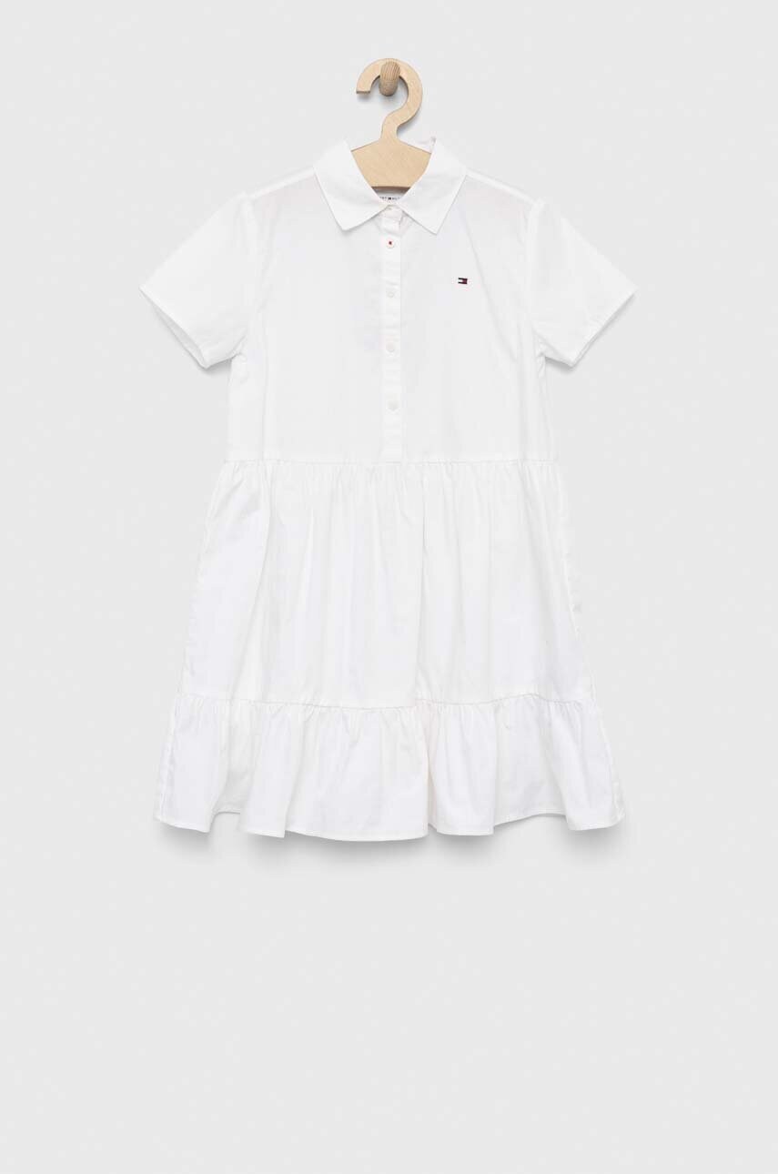 

Дитяча бавовняна сукня Tommy Hilfiger колір білий mini розкльошена