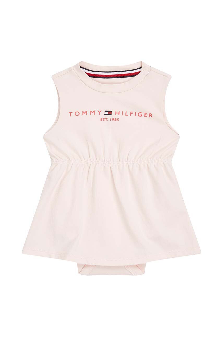 Kojenecká sukýnka Tommy Hilfiger růžová barva, mini, áčková - růžová -  93 % Bavlna