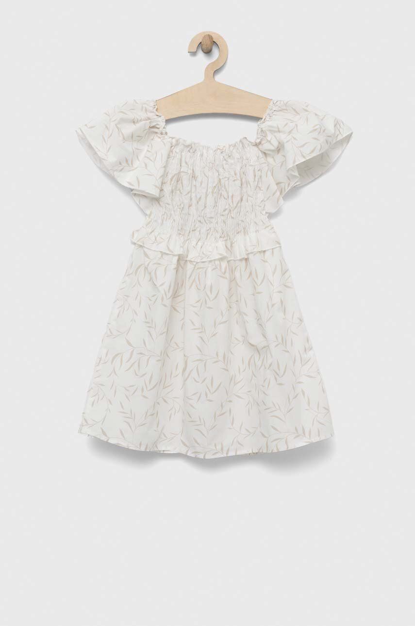 Levně Dětské bavlněné šaty Birba&Trybeyond bílá barva, mini