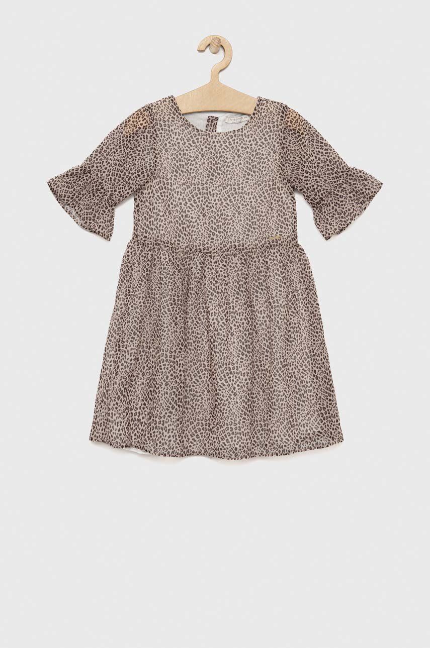 Dívčí šaty Birba&Trybeyond béžová barva, mini - béžová -  Hlavní materiál: 100 % Polyester