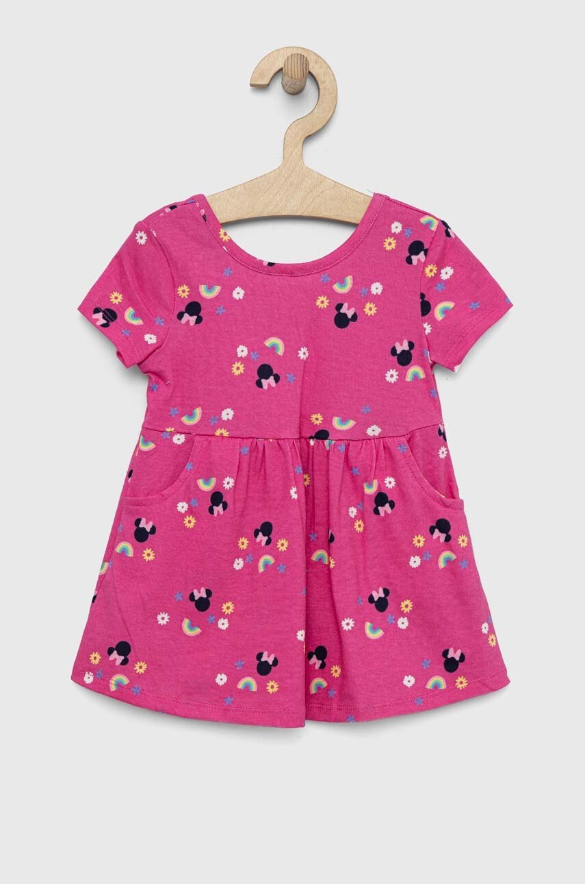 GAP rochie din bumbac pentru copii x Disney culoarea roz, mini, evazati