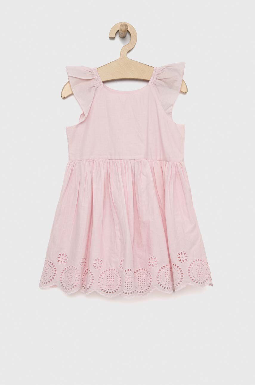E-shop Dětské bavlněné šaty GAP růžová barva, mini