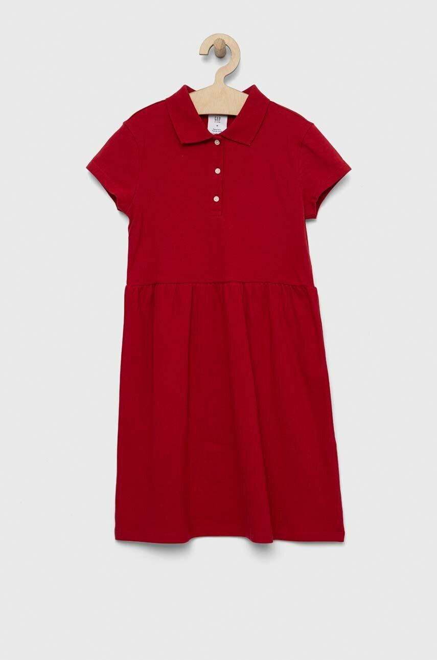 GAP rochie fete culoarea rosu, mini, evazati