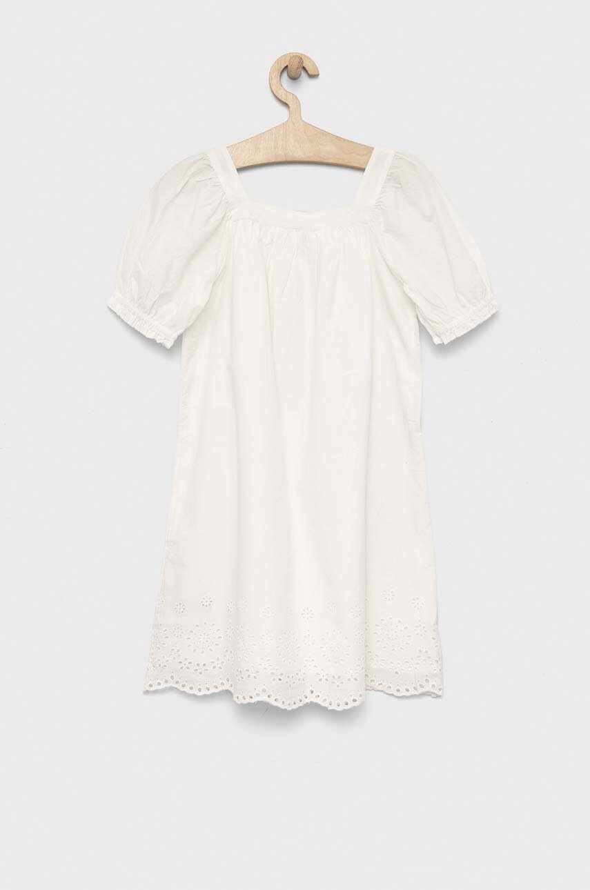 Хлопковое детское платье GAP цвет белый mini прямая