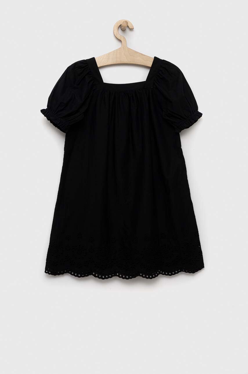 Хлопковое детское платье GAP цвет чёрный mini прямая
