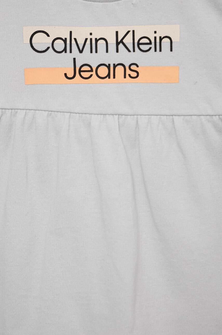 Детское платье Calvin Klein Jeans цвет серый mini расклешённое