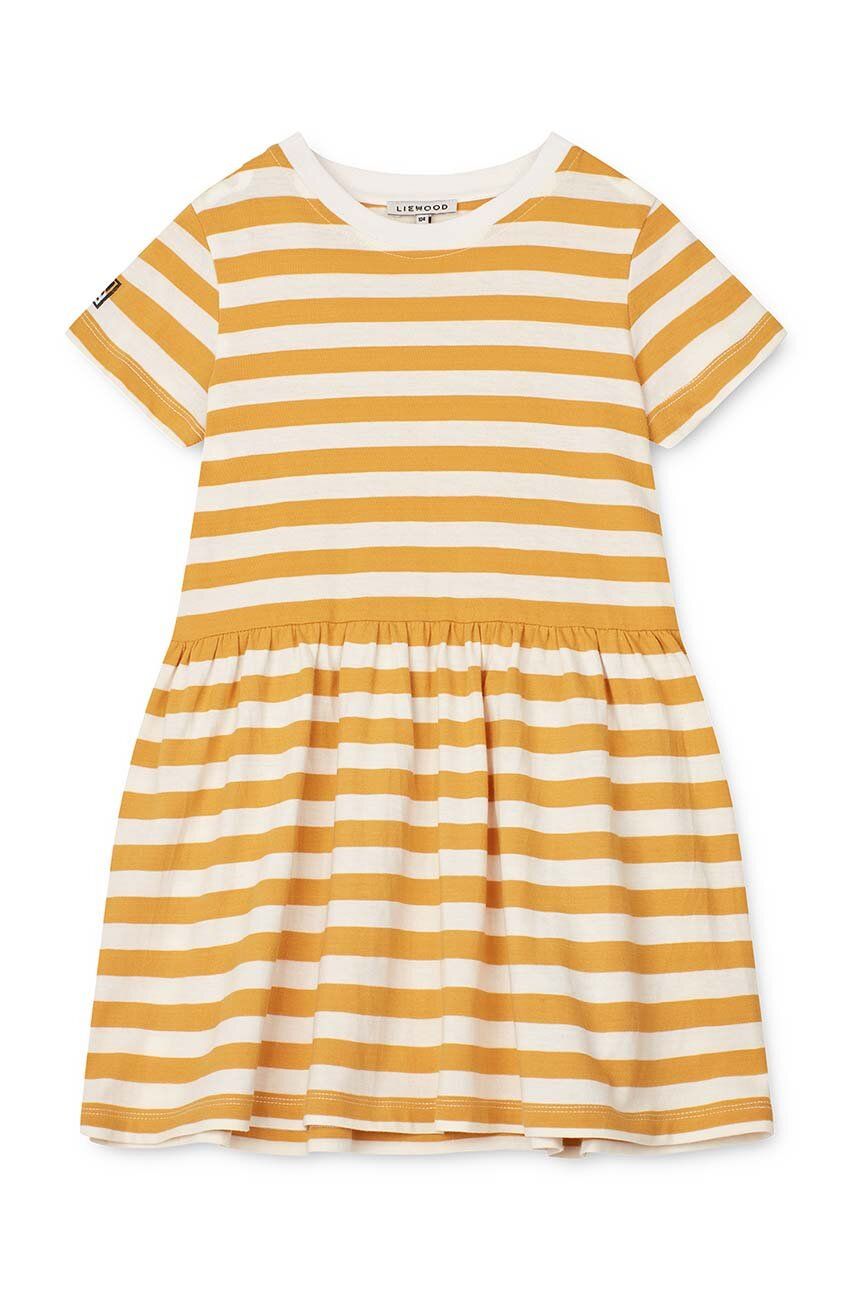 Levně Dívčí šaty Liewood žlutá barva, mini