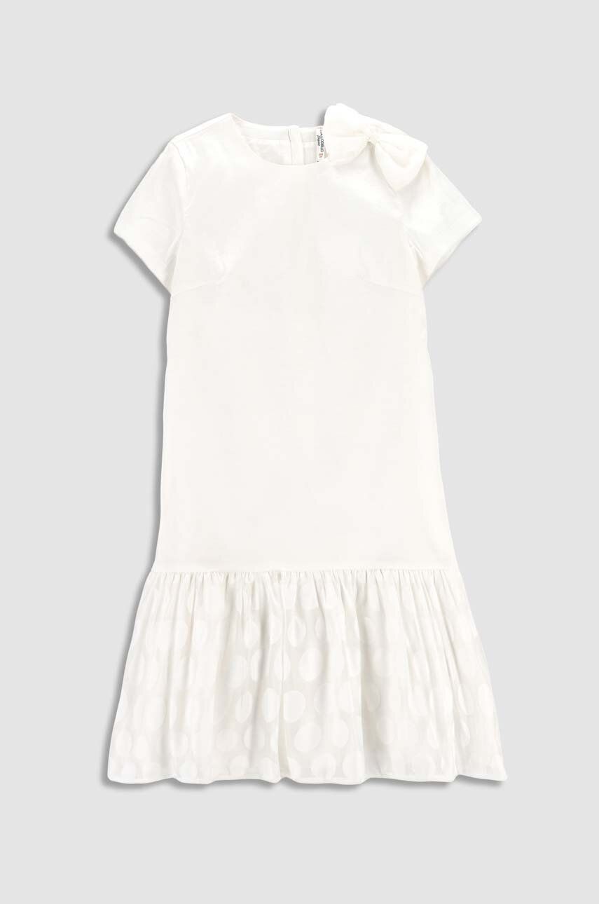 Dívčí šaty Coccodrillo bílá barva, mini - bílá -  56 % Polyester