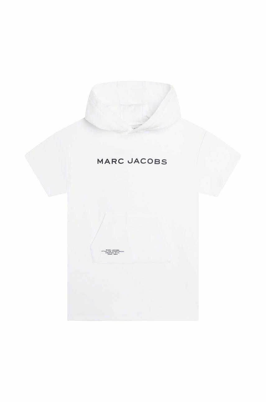 Dětské bavlněné šaty Marc Jacobs bílá barva, mini - bílá -  100 % Bavlna