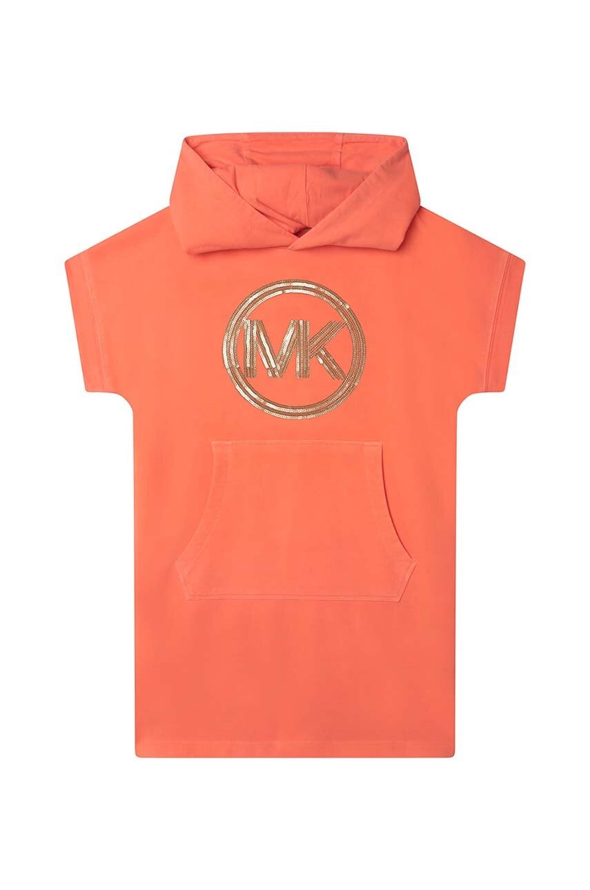 Дитяча бавовняна сукня Michael Kors колір помаранчевий mini пряма Дитяча бавовняна сукня Michael Kors колір помаранчевий mini пряма