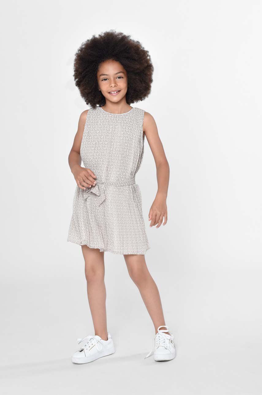 Dívčí šaty Michael Kors béžová barva, mini - béžová -  Hlavní materiál: 100 % Polyester Po