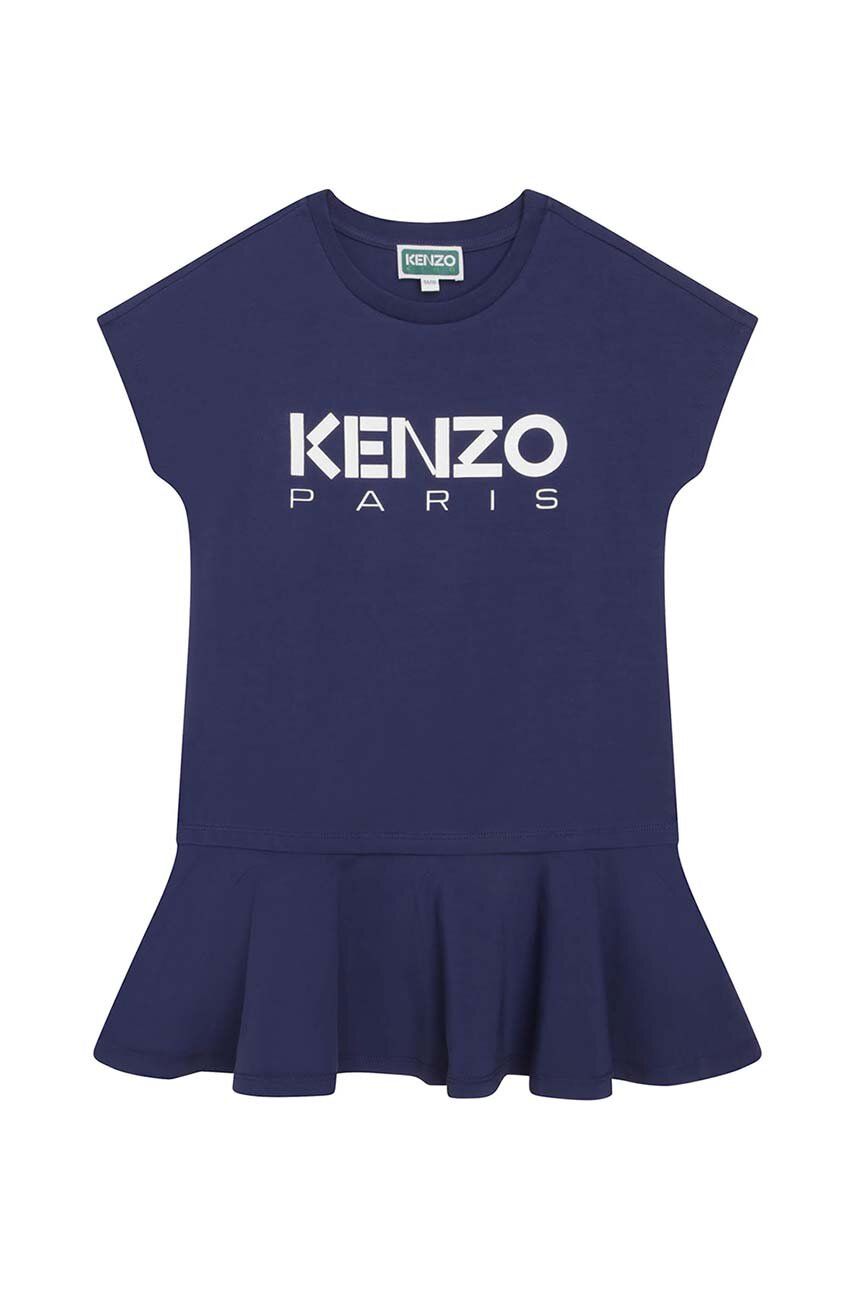 Kenzo Kids rochie fete culoarea albastru marin, mini, evazati