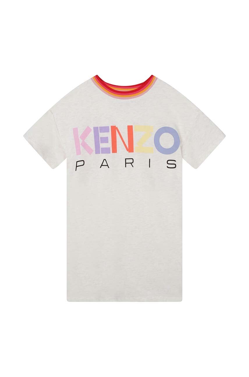 Дитяча сукня Kenzo Kids колір бежевий mini пряма Дитяча сукня Kenzo Kids колір бежевий mini пряма