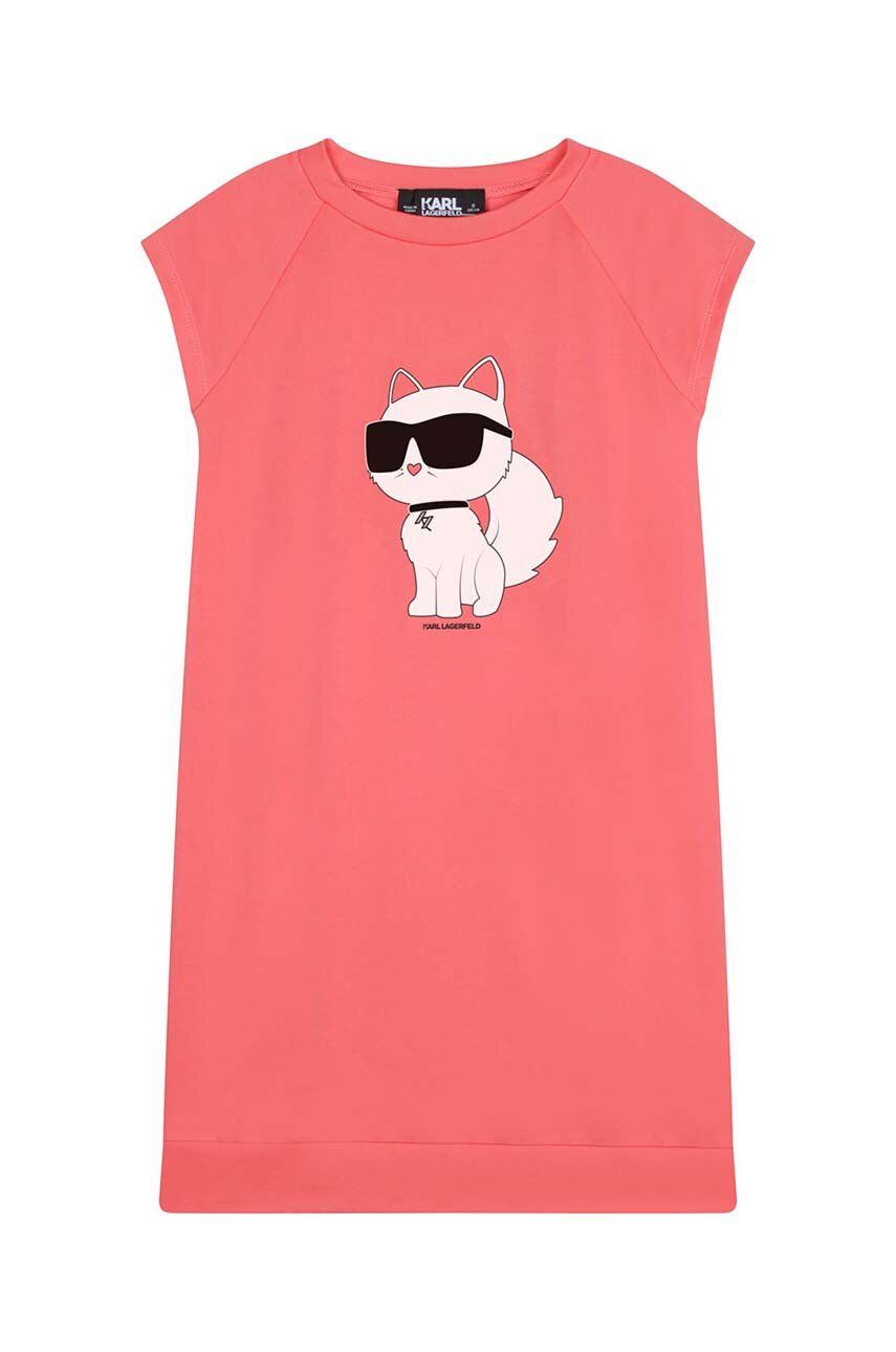 E-shop Dívčí šaty Karl Lagerfeld oranžová barva, mini