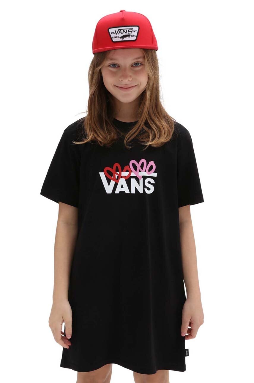

Дитяча бавовняна сукня Vans VANS LOVE TEE DRESS Black колір чорний mini пряма