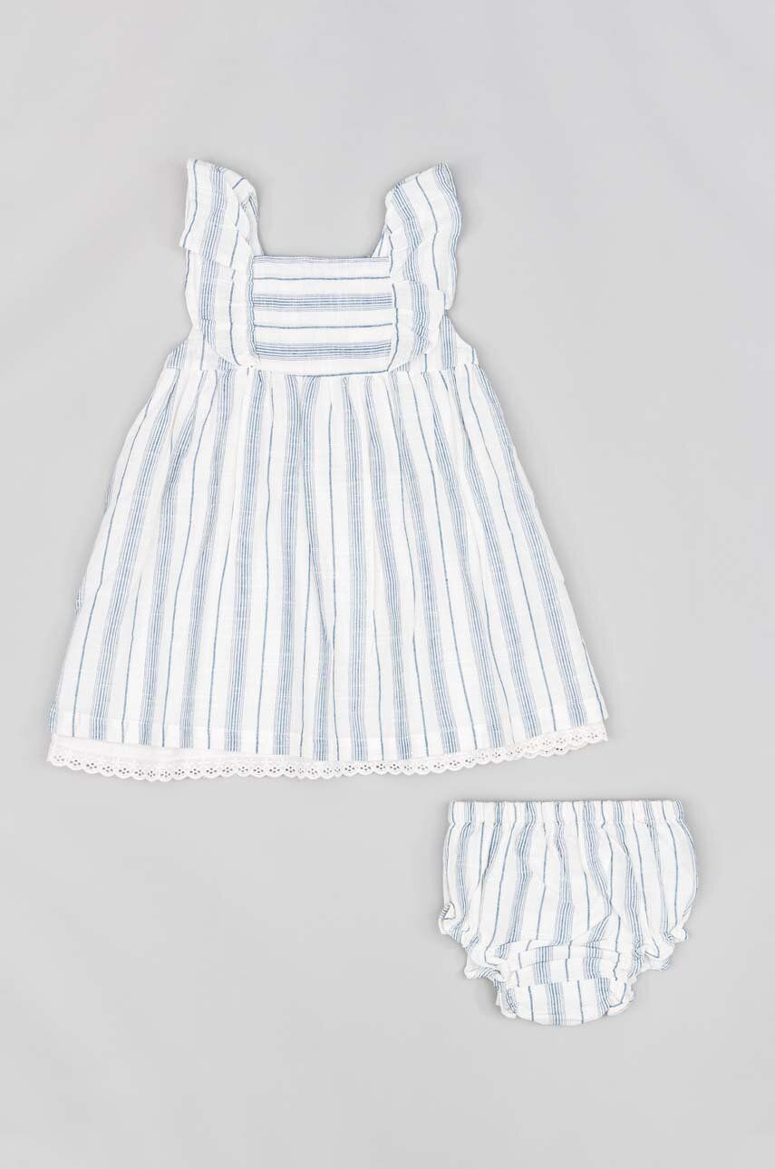 zippy rochie din bumbac pentru bebeluși culoarea albastru marin, mini, evazati