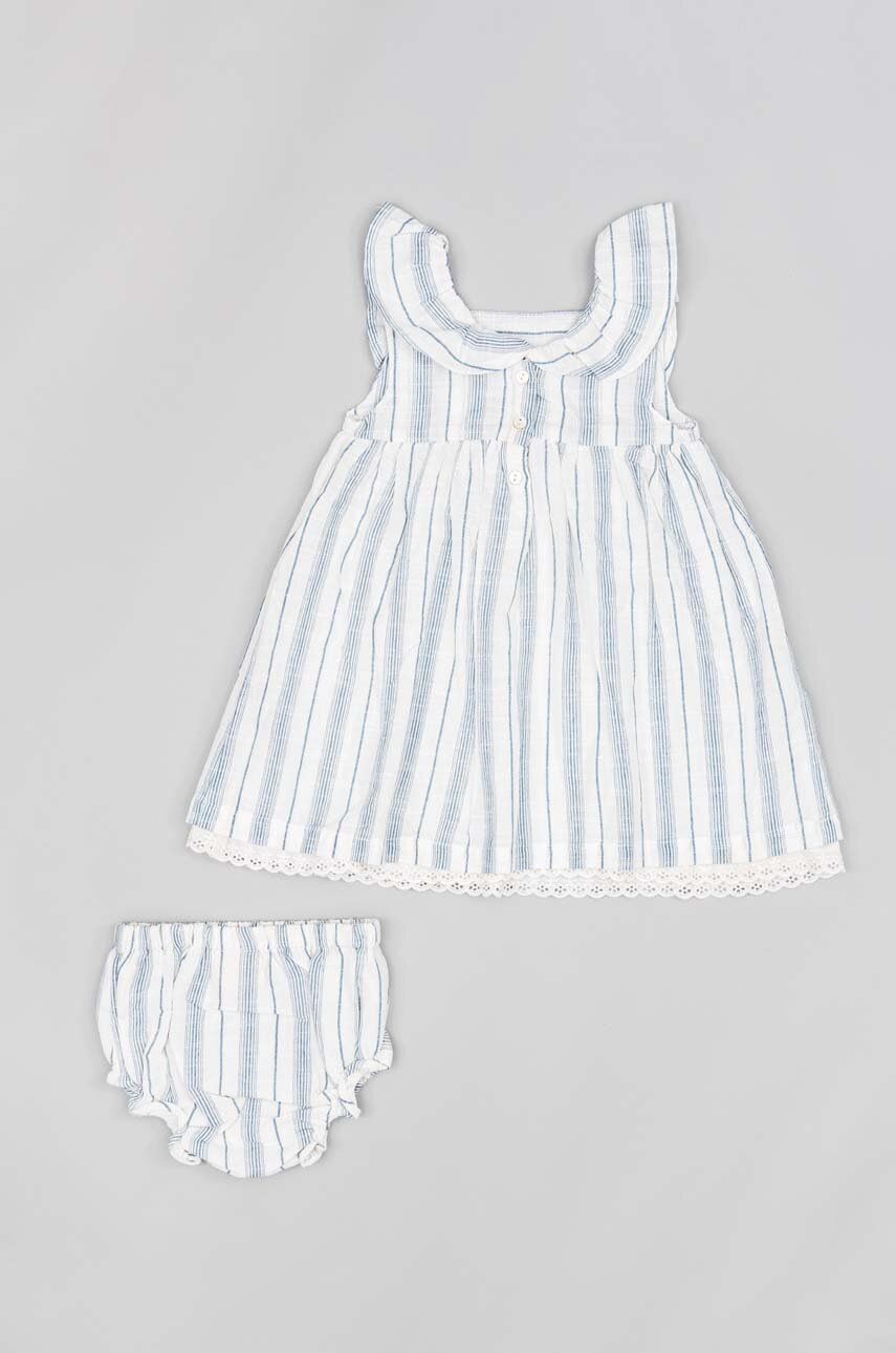 Дитяча бавовняна сукня zippy колір синій mini розкльошена