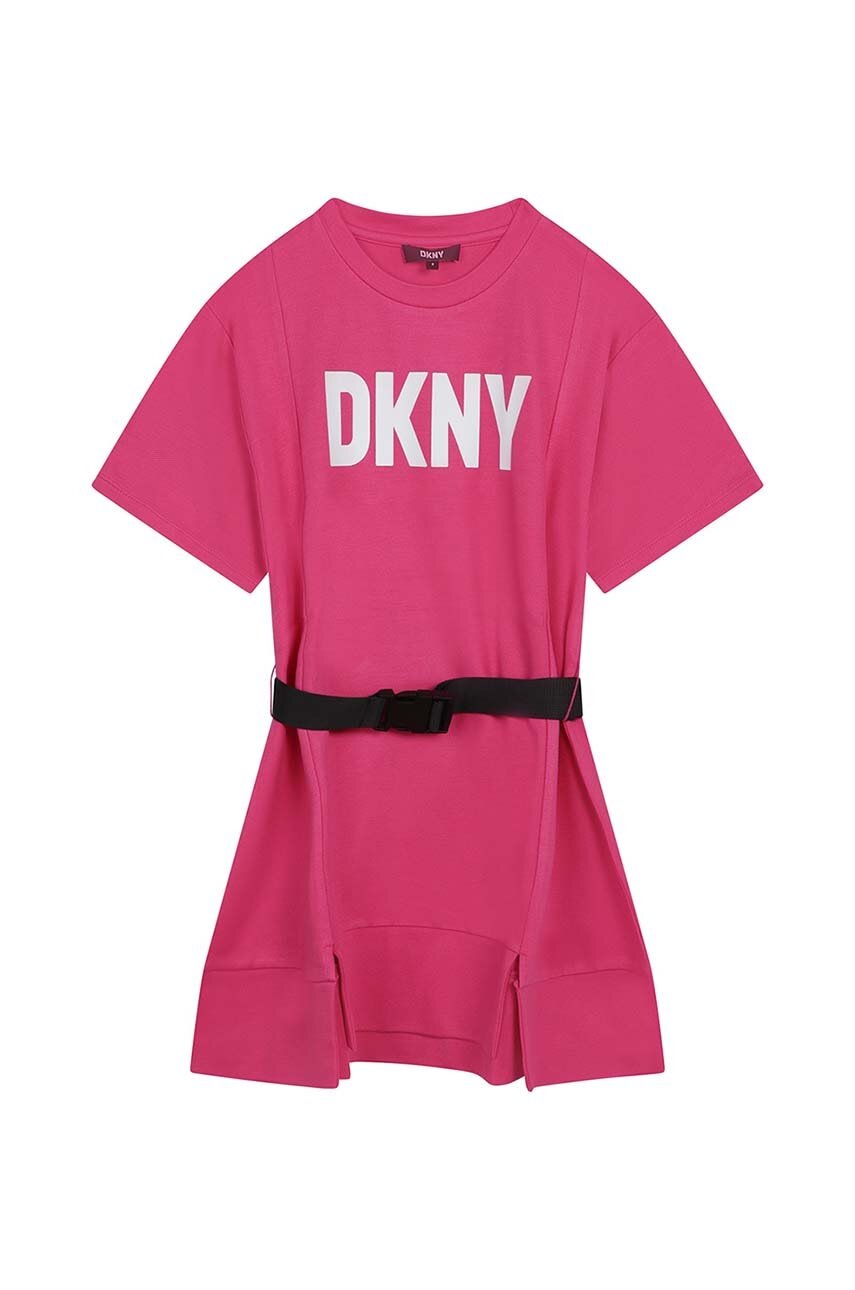 Дитяча сукня Dkny колір рожевий mini oversize