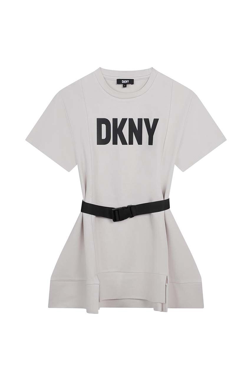 E-shop Dívčí šaty Dkny bílá barva, mini, oversize