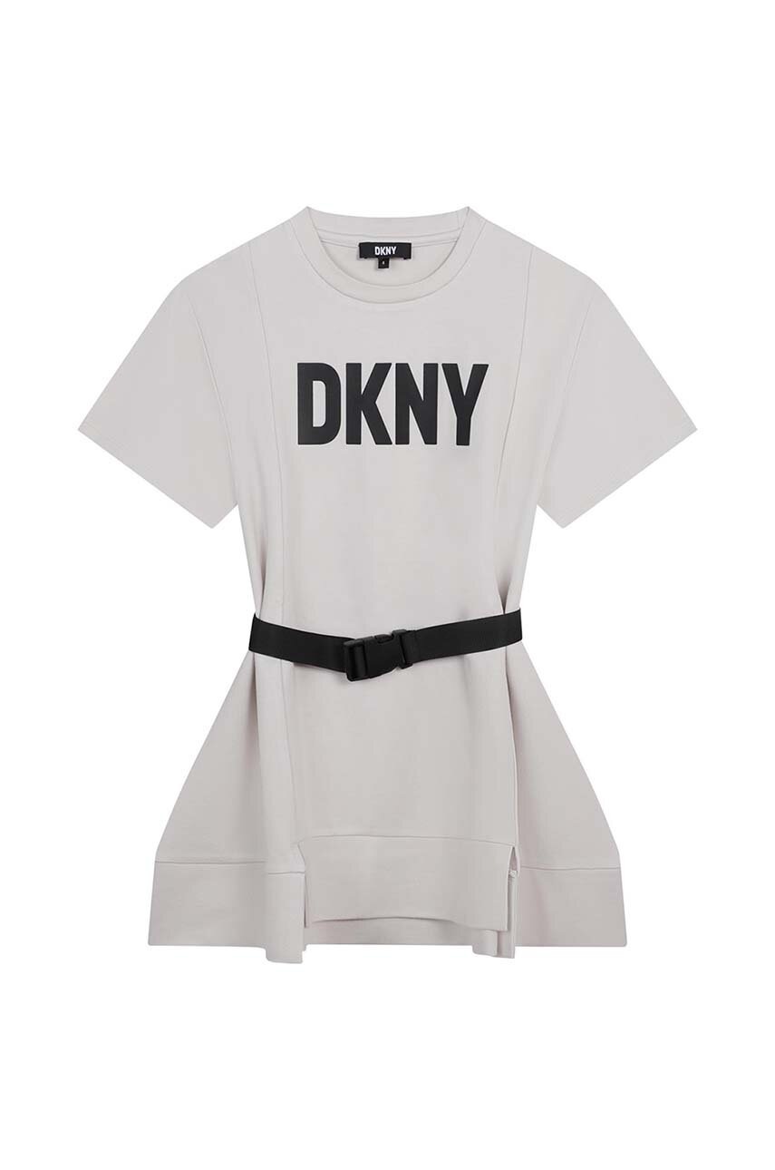 E-shop Dívčí šaty Dkny bílá barva, mini, oversize