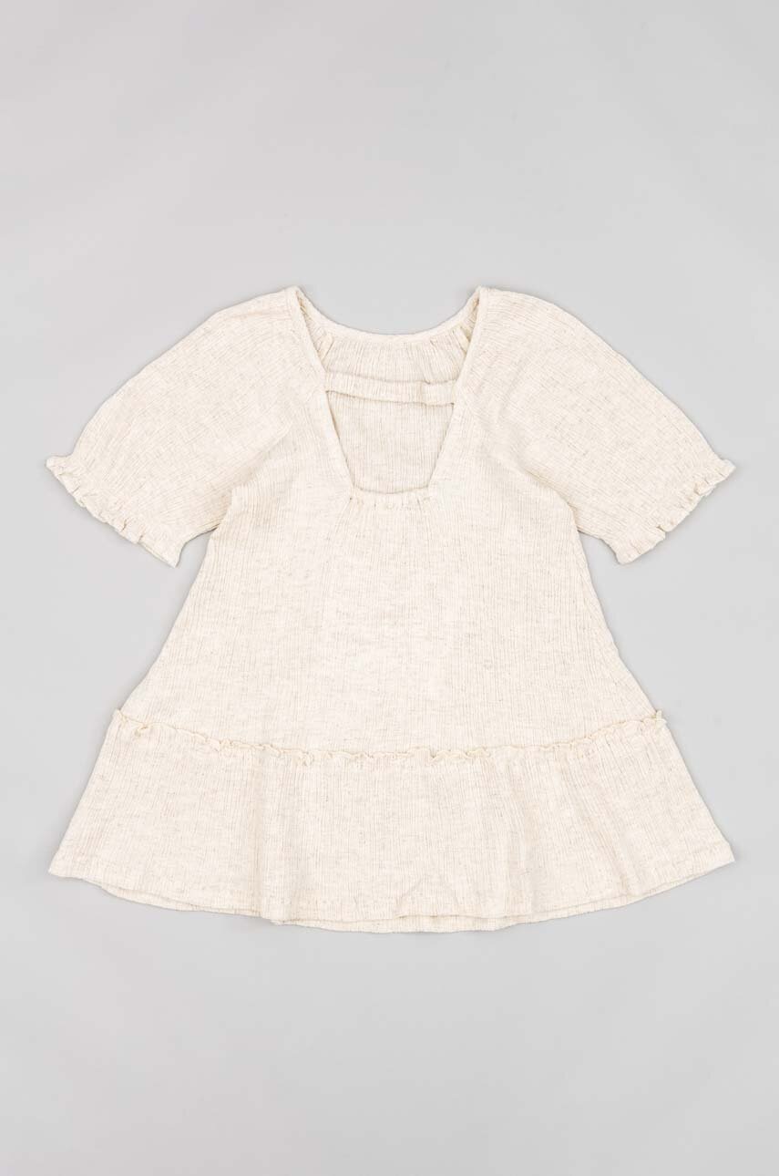 Хлопковое детское платье zippy цвет бежевый midi прямое
