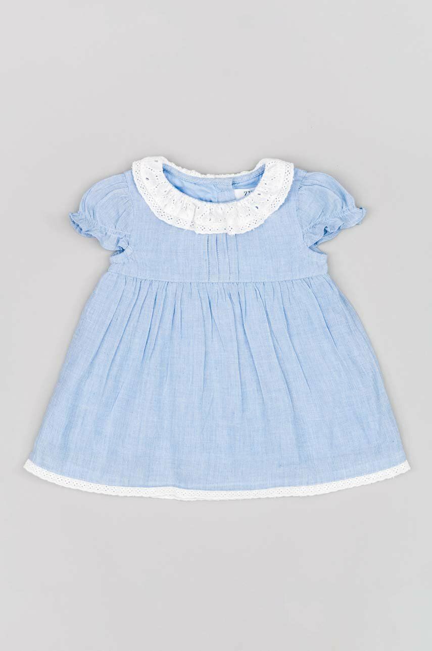 Dětské bavlněné šaty zippy mini - modrá -  100 % Bavlna
