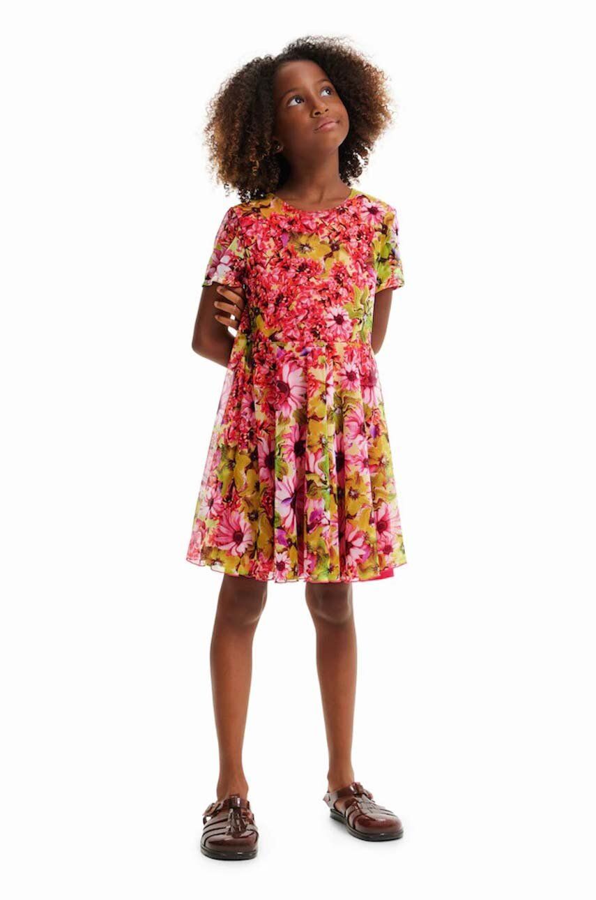 Dívčí šaty Desigual mini - vícebarevná -  Materiál č. 1: 95 % Polyester
