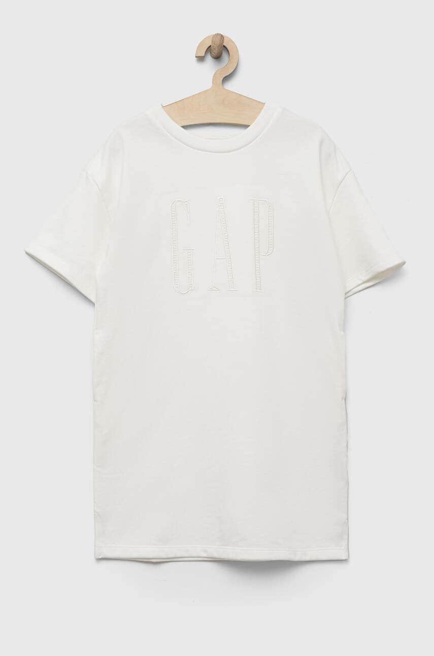 Детское платье GAP цвет белый mini oversize Детское платье GAP цвет белый mini oversize