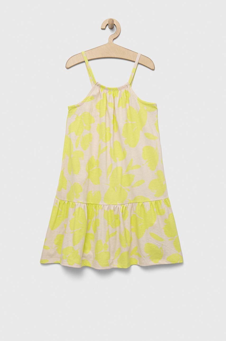 GAP Rochie Din Bumbac Pentru Copii Culoarea Verde, Mini, Evazati