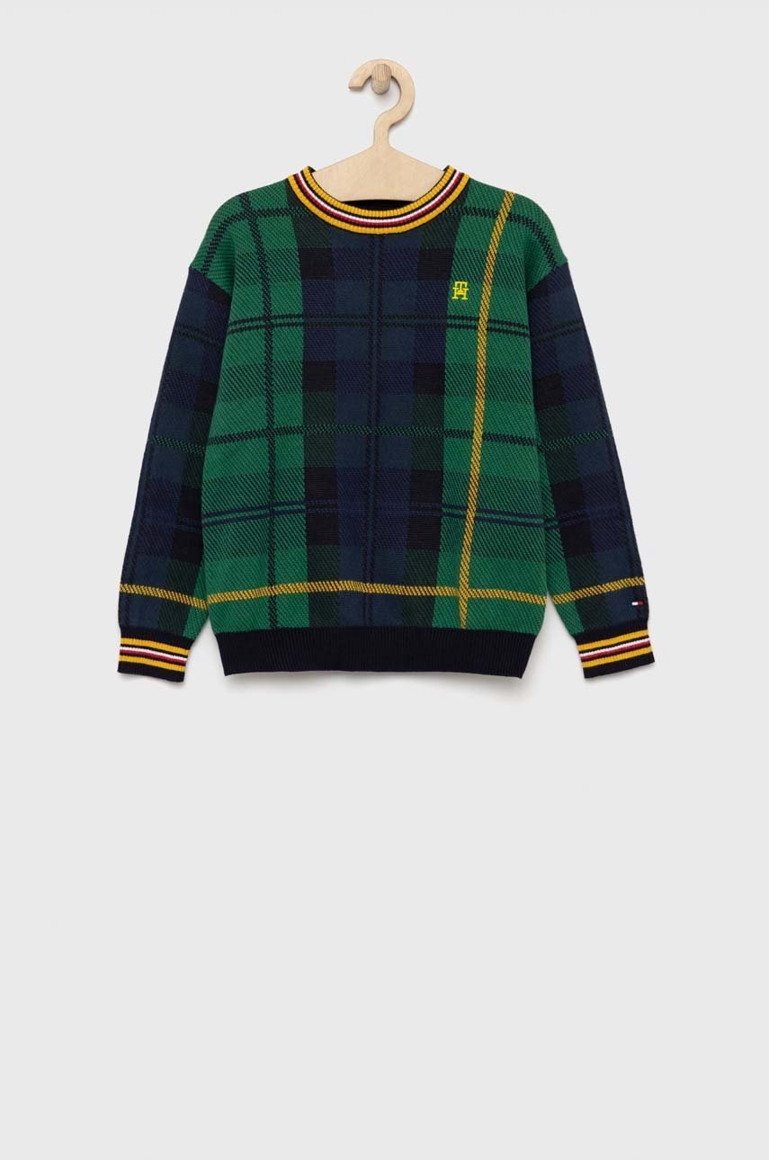 

Детский хлопковый свитер Tommy Hilfiger цвет зелёный