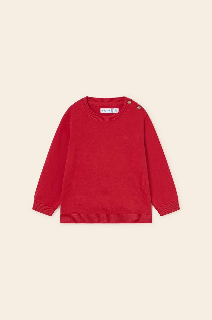E-shop Dětský bavlněný svetr Mayoral červená barva, lehký