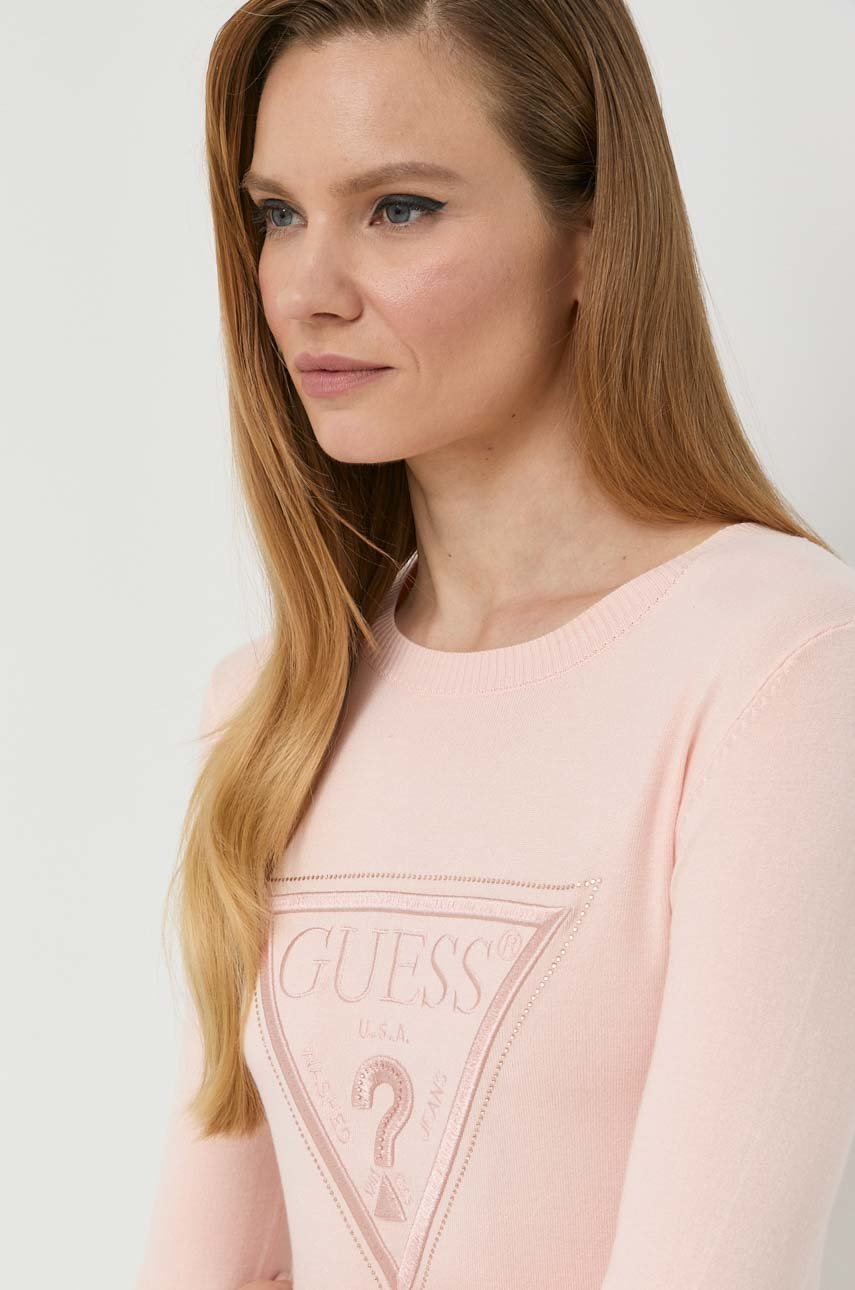 

Свитер Guess женский цвет розовый лёгкий