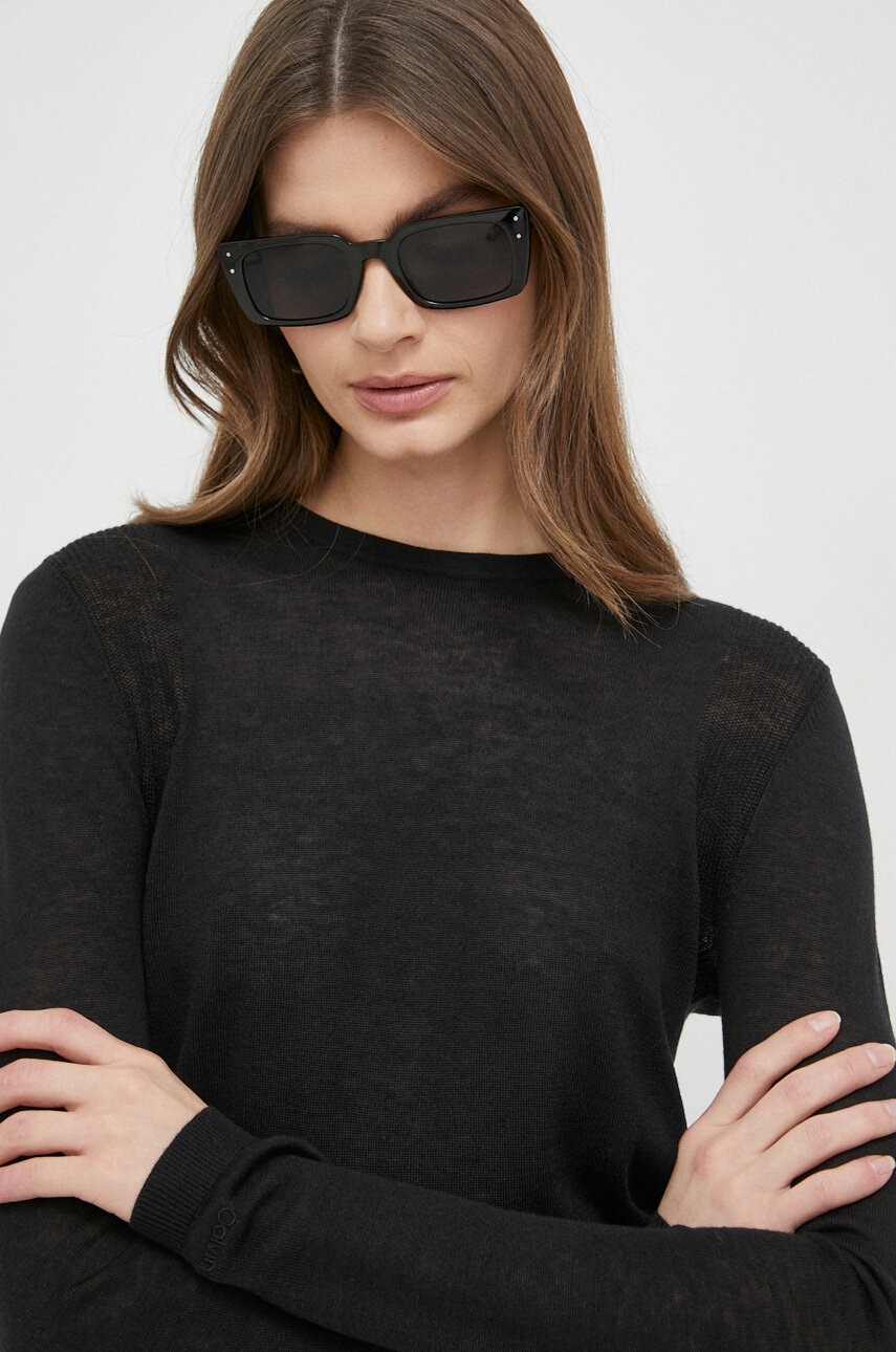 

Пуловер с вълна Calvin Klein дамски в черно от лека материя, Черен