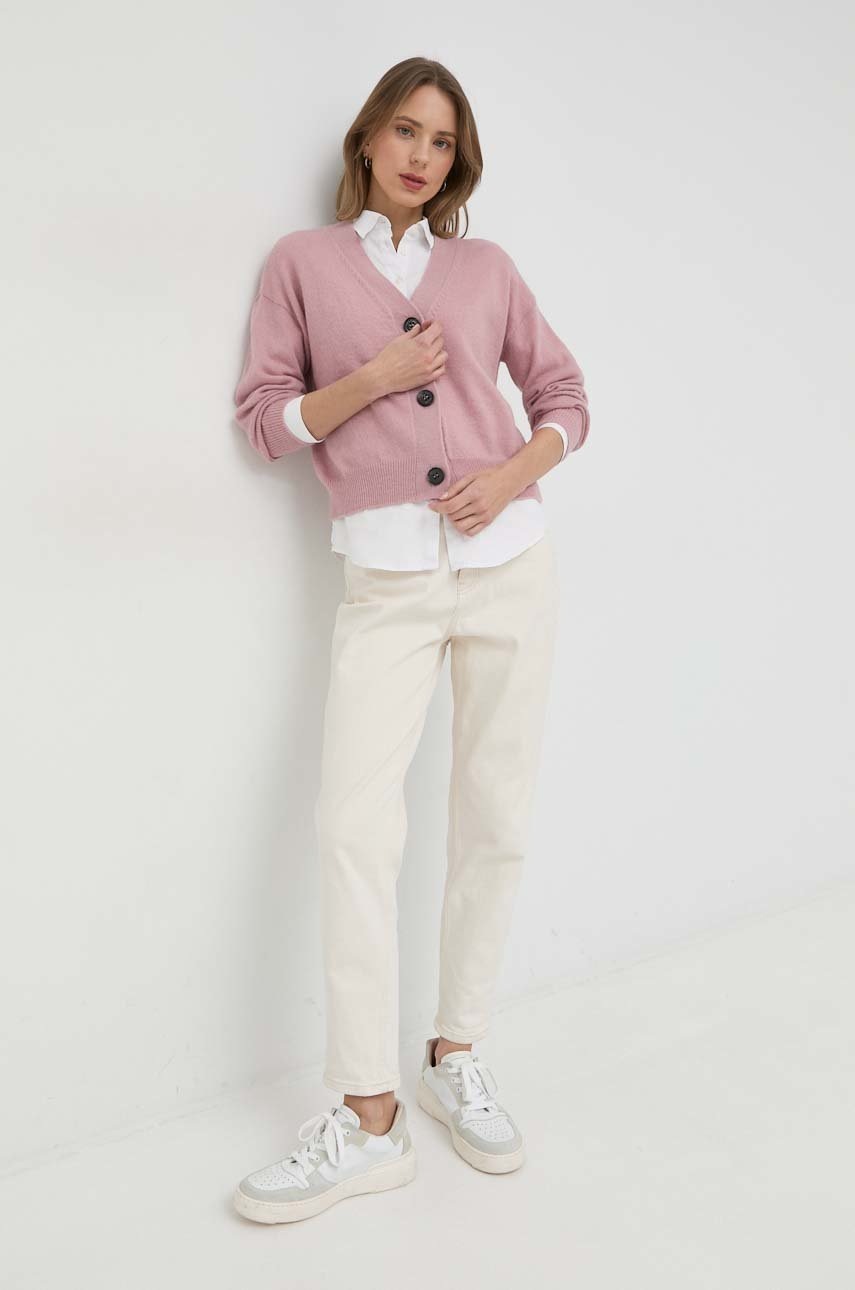 

Кардиган с примесью шерсти Weekend Max Mara женский цвет розовый лёгкий