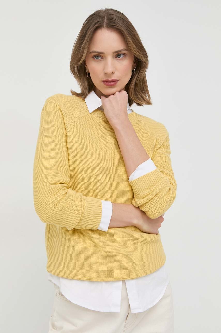 

Памучен пуловер Weekend Max Mara дамски в жълто от лека материя, Жълт