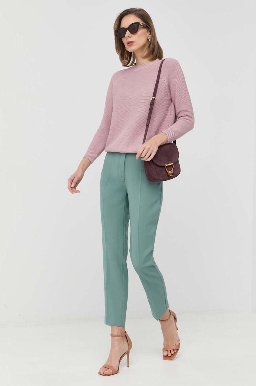 

Хлопковый свитер Weekend Max Mara женский цвет розовый лёгкий